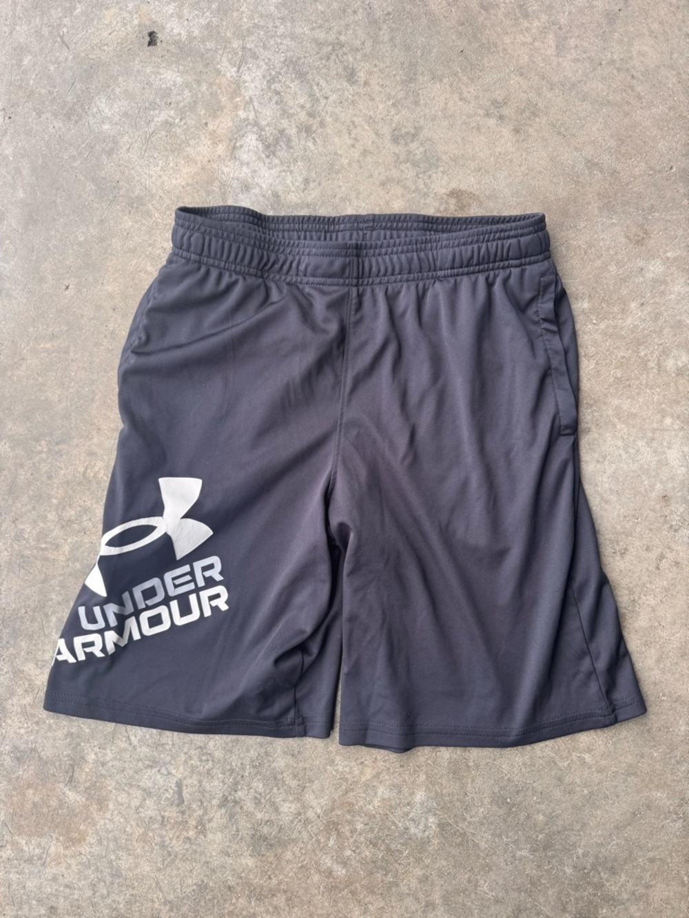 Under Armour Black Athletic Shorts with White Logo
